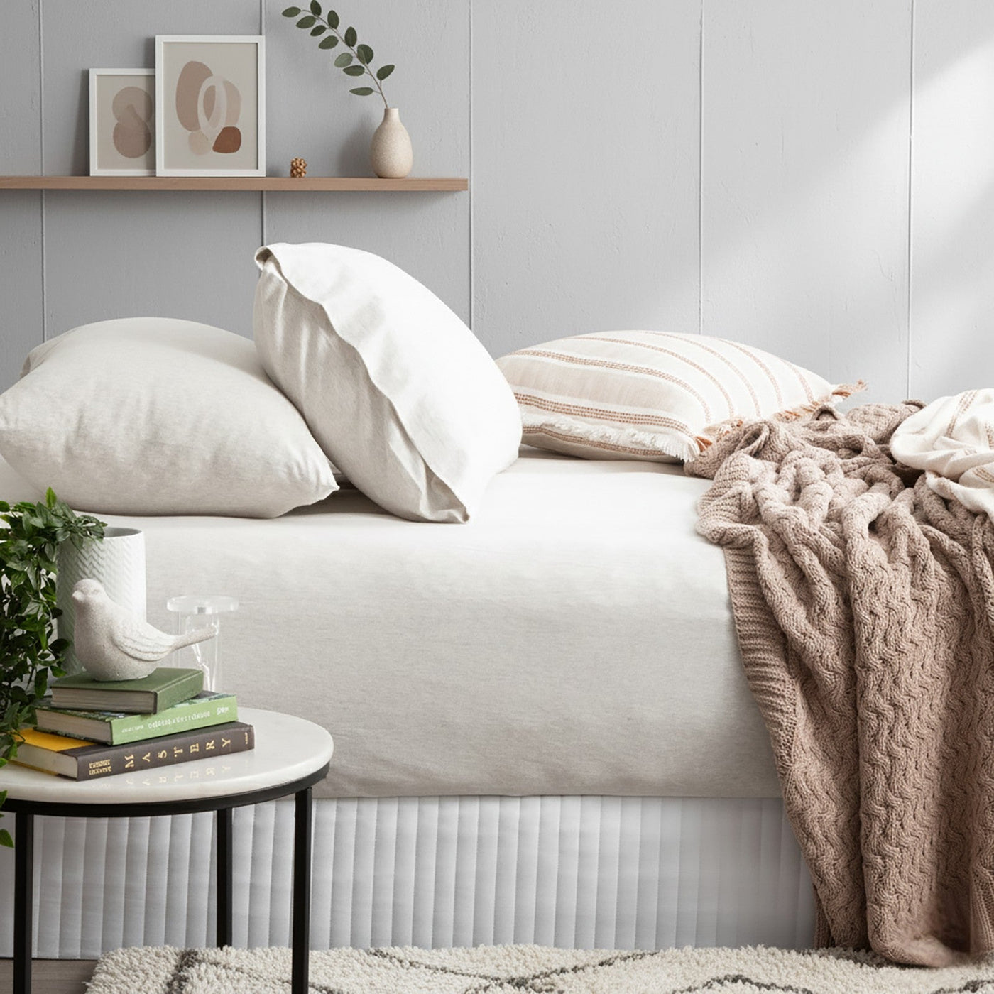 Jersey Knit Fitted Sheet Organic Cotton Ecru - No Flat Sheet