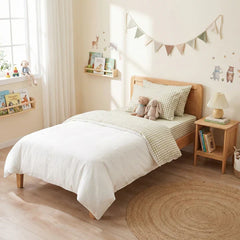 Bran Gingham Cotton Printed Sheet Set
