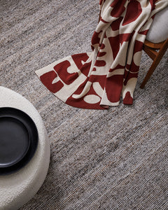 Abstract Knitted Throw 130 x 170 cm Brick & Cream