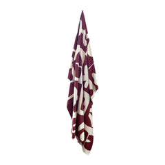 Abstract Knitted Throw 130 x 170 cm Brick & Cream