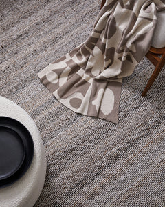 Abstract Knitted Throw 130 x 170 cm Taupe & Ivory