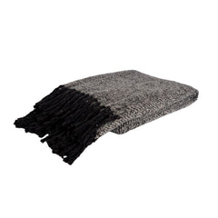 Alba Faux Mohair Throw 130 x 170cm Grey Black