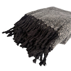 Alba Faux Mohair Throw 130 x 170cm Grey Black