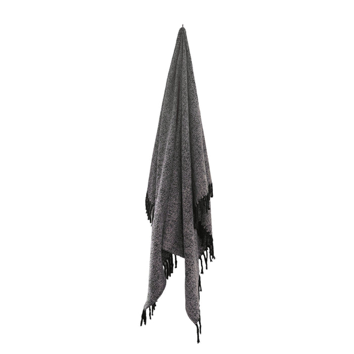 Alba Faux Mohair Throw 130 x 170cm Grey Black