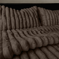 Arna Fleece Comforter Queen 240x240cm + 2 Pillowcases 48x73cm Chocolate