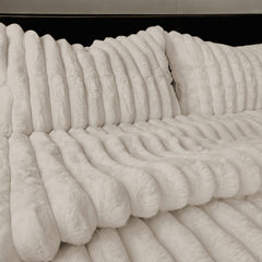 Arna Fleece Comforter King 255x240cm + 2 Pillowcases 48x73cm Coconut Milk