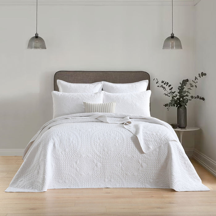 Asher Jacquard Coverlet Set White