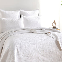 Asher Jacquard Coverlet Set White