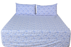Azure Sprig Pure Cotton Fitted Sheet Combo