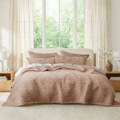 Blake Velvet Coverlet Set Wood