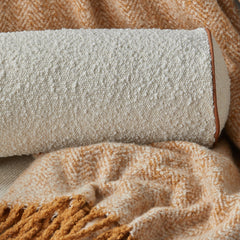 Brooklyn Bolster Boucle Cushion 60 x 18cm Dia White