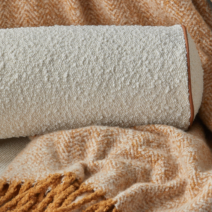 Brooklyn Bolster Boucle Cushion 60 x 18cm Dia White