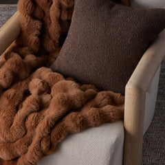 Brooklyn Feather Filled Boucle Cushion 50 x 50cm Chocolate