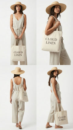 Cloud Linen Tote Bag