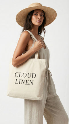 Cloud Linen Tote Bag