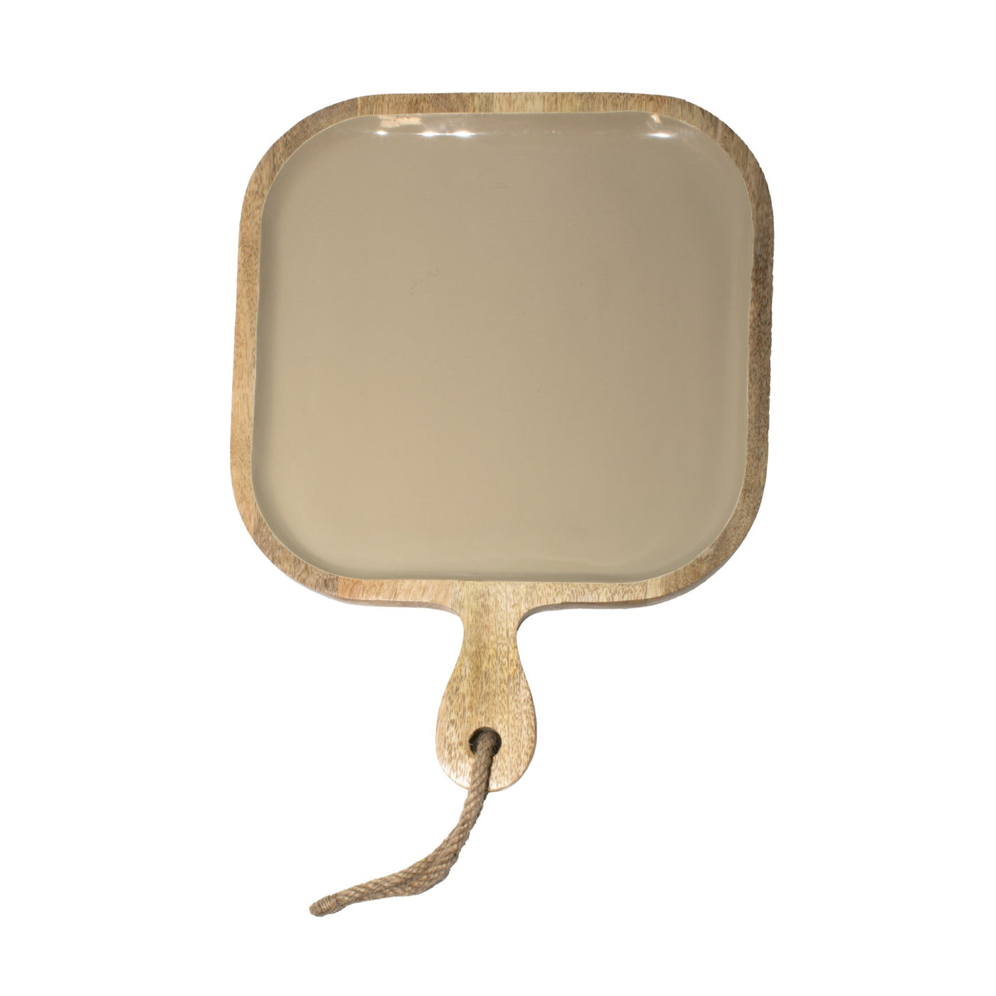 Corinne Square Tray with Handle 26x26x2.5cm Light Taupe