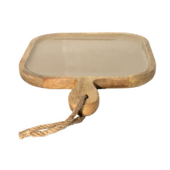 Corinne Square Tray with Handle 26x26x2.5cm Light Taupe