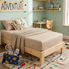 Kids Flannelette Egyptian Cotton Fitted & Pillowcase Set Diamond