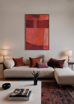 Eames Framed Canvas 60 x 90 x 4cm Red & Burgundy Multi