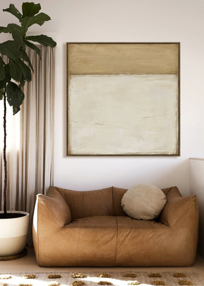 Earthline Framed Canvas 80 x 80 x 4cm Brown & Beige Multi