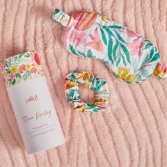 Fleur Darling Eyemask and Scrunchie Pamper Pack Pink & Yellow Floral Multi