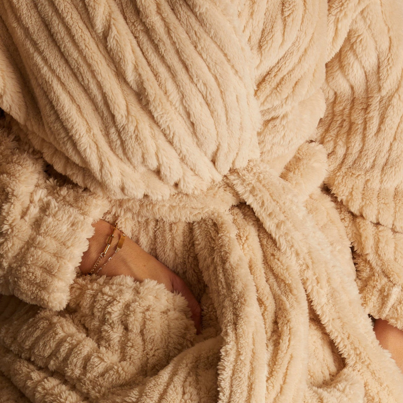 Fleur Darling Fluffy Robe Beige