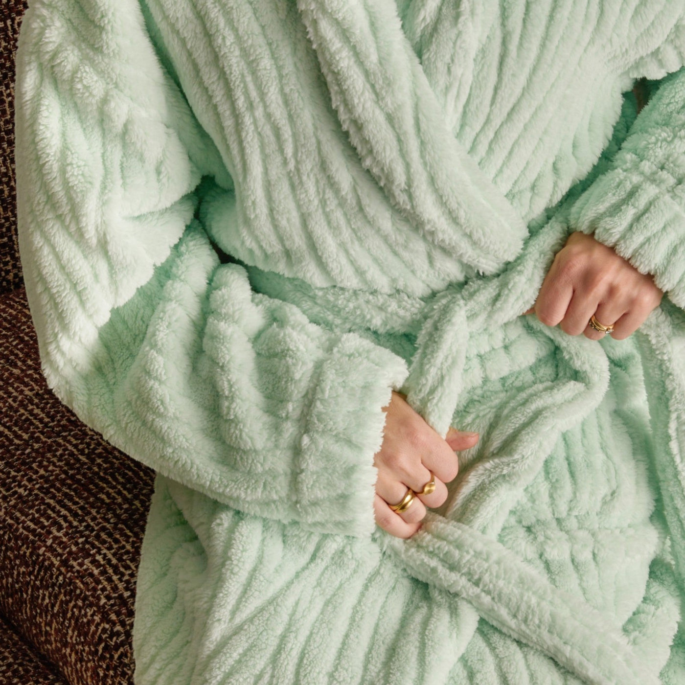 Fleur Darling Fluffy Robe Soft Green