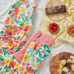 Fleur Darling Apron 83x68x0.05cm Pink & Yellow Floral Multi