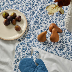 Floral Sonata Oven Mitt 2pk 19x35cm Blue