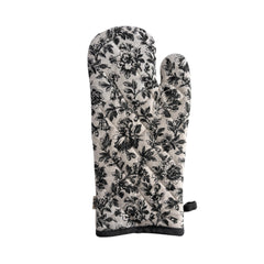 Floral Sonata Oven Mitt 2pk 19x35cm Charcoal