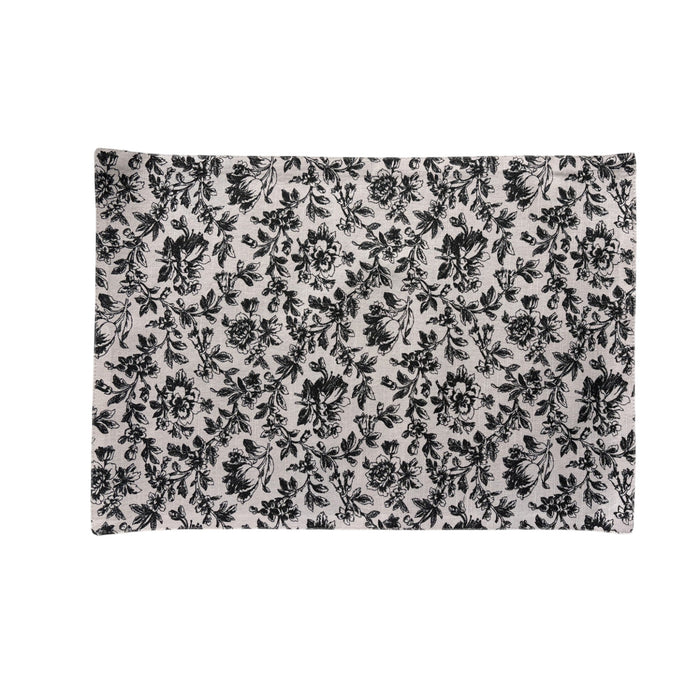 Floral Sonata Reversible Placemats Set of 4 33x48cm Charcoal