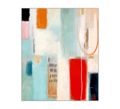 From Now On Framed Canvas 100 x 120 x 4cm Red & Blue Multi