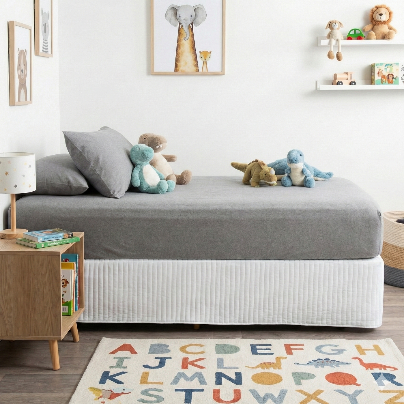 Kids Organic Jersey Fitted Sheet Charcoal