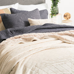 Heston Sherpa Velvet Blanket Stone