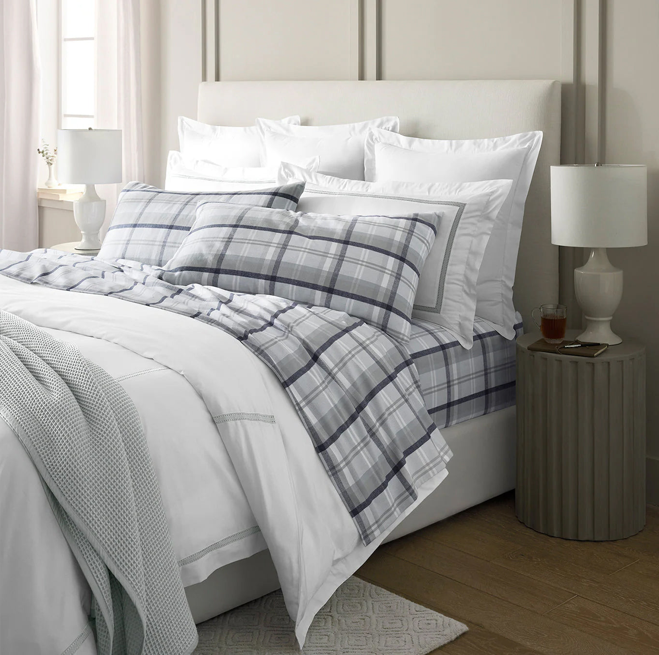Flannelette Sheets Egyptian Cotton Heathered Plaid
