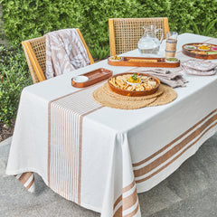Kaileb Tablecloth 150 x 250 cm Cocoa & Ivory