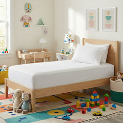 Kids Bamboo Cotton Fitted Sheet & pillowcase Set White