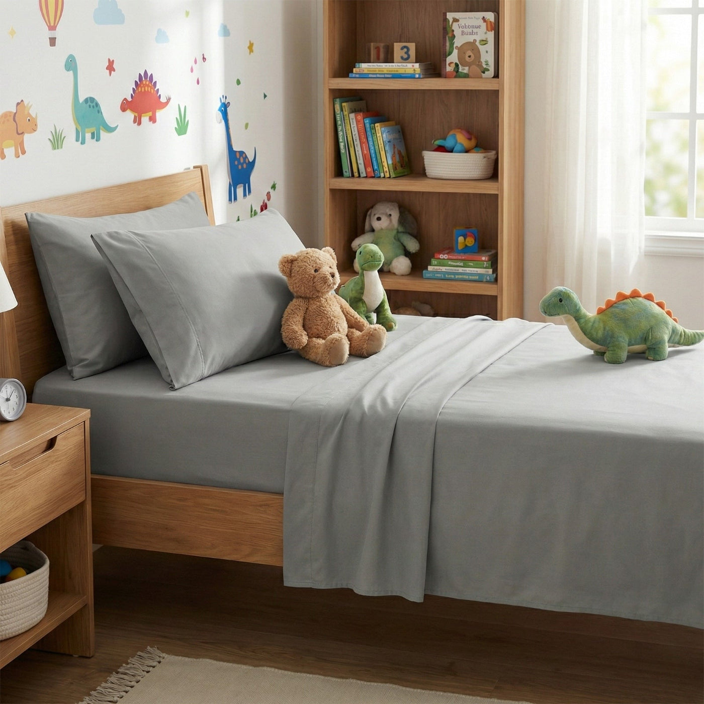 Kids Bamboo Cotton sheets 500 TC set Charcoal