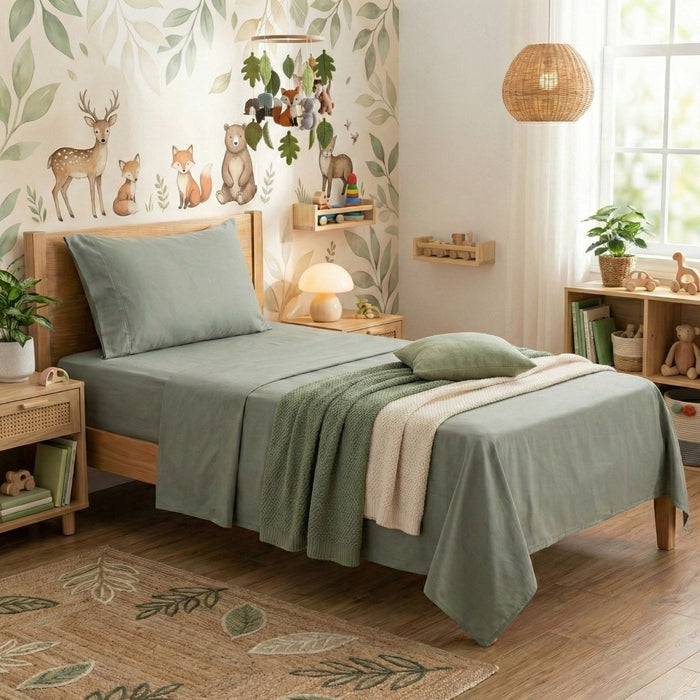 Kids Bamboo Cotton sheets 500 TC set Jade