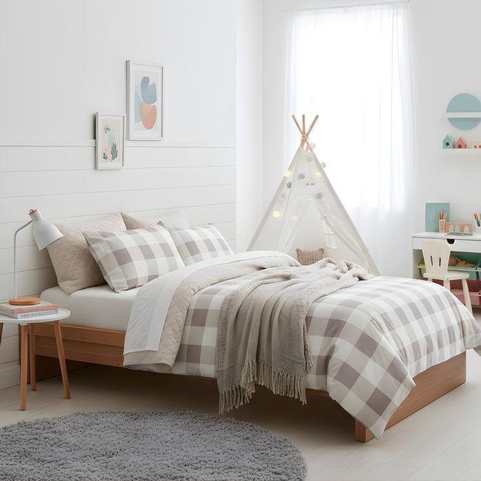 Kids Buffalo Checks Flannelette Quilt Cover Set