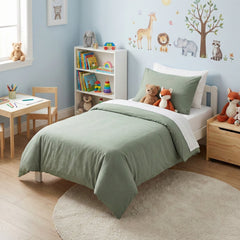 Kids Vintage Washed Quilt Cover Set Fern