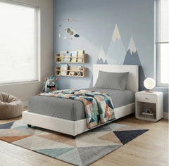 Kids Organic Cotton Fitted & Pillow case Set Steel Grey