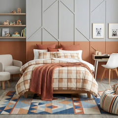 Kids Twill Checks Flannelette Quilt Cover Set