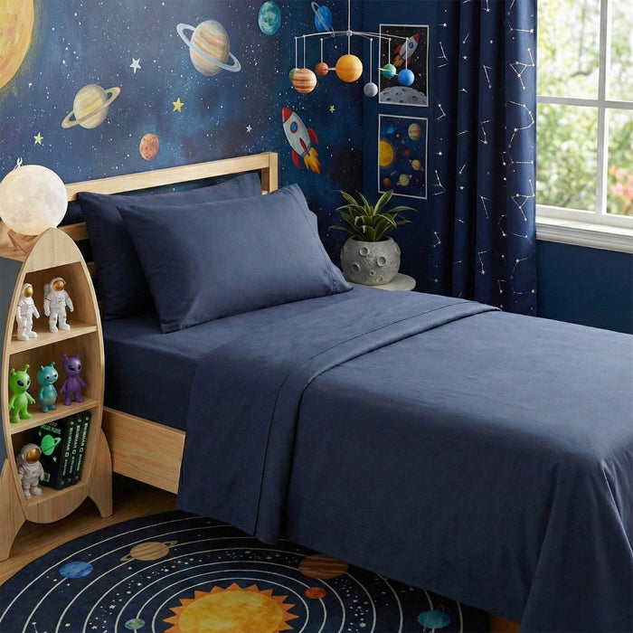 Kids Bamboo Cotton sheets 500 TC set Indigo
