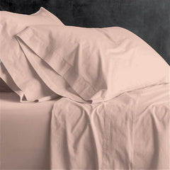 Kids European Vintage Washed Cotton Sheet Sets Blush