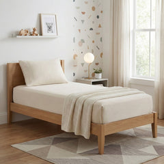 Kids Flannelette Fitted & Pillowcase Set Sand