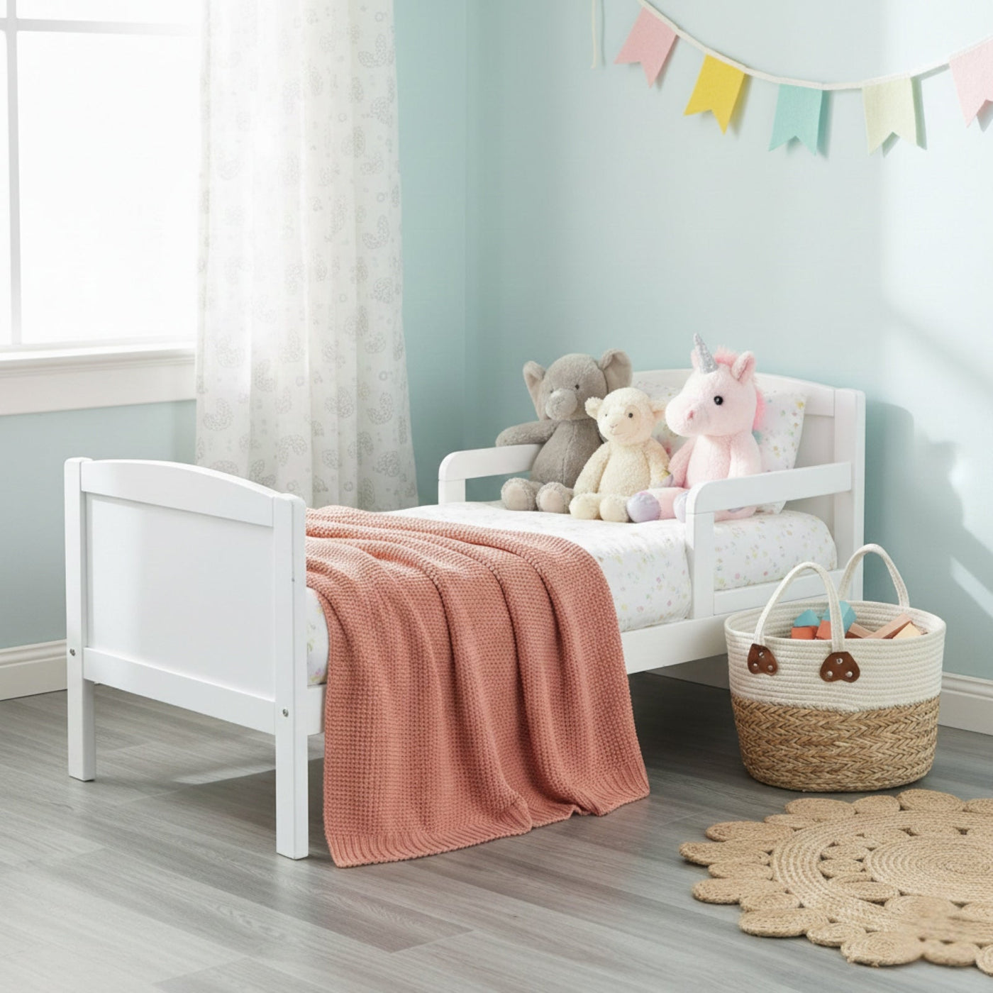 Kids Throw Cotton Knitted Moss Rose