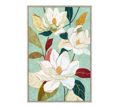 Madame Fleur Framed Canvas 60 x 90 x 4cm Blue & White Multi