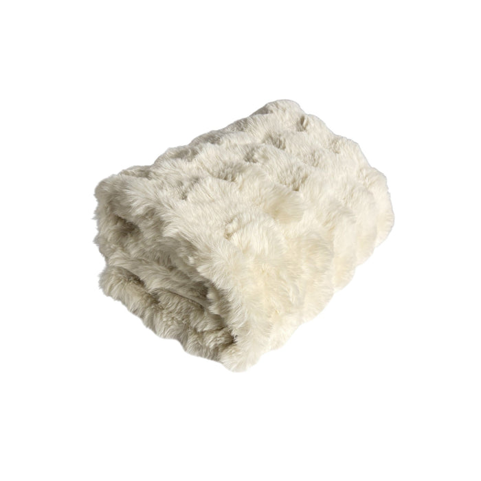 Mallow Faux Fur Throw 130 x 180cm Ivory