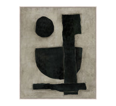 Manmade 1. Framed Canvas 100 x 120 x 4cm Black & Grey Multi